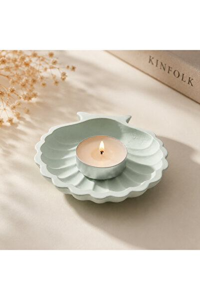 Marcean El Yapımı Deniz Kabuğu Mumluk – Dekoratif Beton Tealight Mumluk ve Ta...
