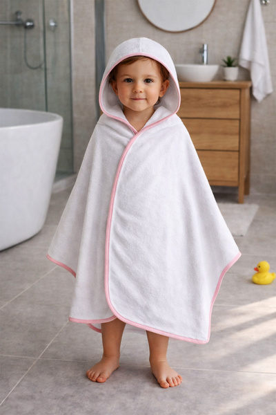 AXXO (4-8 Years) Kids' Hooded Microfiber Poncho Towel 400 Gsm - Quick-Dry Bea...