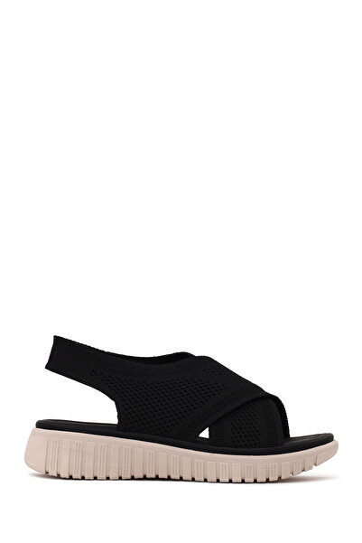 Derimod Women's Black Thick-Soled Comfort Sandals 26Sfe46476F