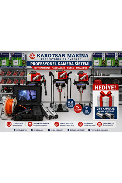 Karotsan BENZİNLİ KISA ŞANZIMAN AÇILISEHPALI 10MTSET 25MT ÇANTA KAMERA HEDİYELİ