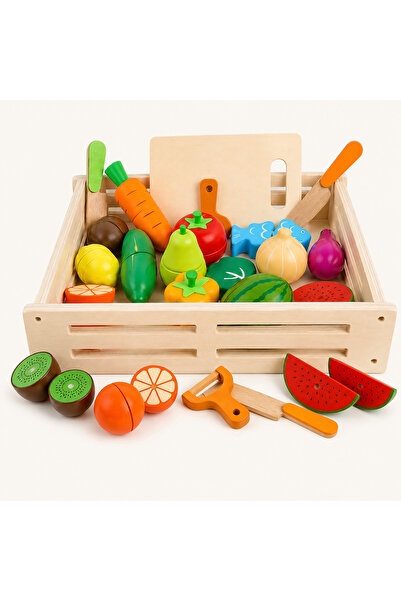 iTin Set bucatarie Montessori din lemn pentru copii, jucarie educativa, joc d...