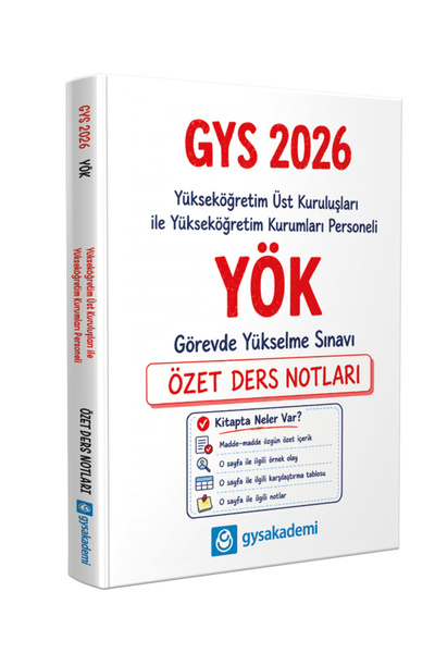 Data Yayınları Yükseköğretim Kurumu (YÖK) GYS Özet Ders Notları