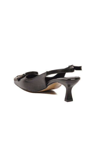 FLORİN Black Thin Short Heeled Women's Evening Dress Shoes 26751 Z