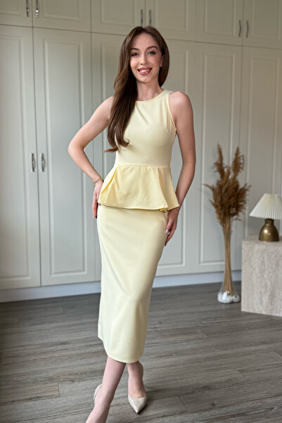 Dilay Gökoğlu Butik Beli Volan Detailed Midi Dress
