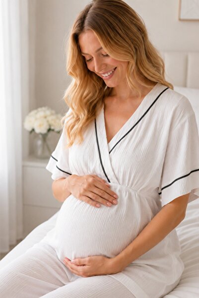 ELİTOL Bürümcük Knitted Comfortable Maternity Pajama Set