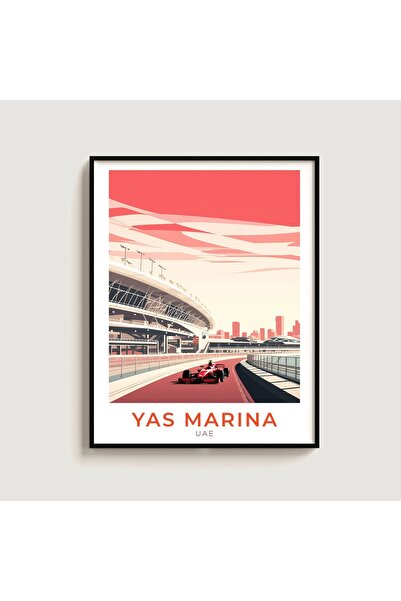 HOME MODE Yas Marina Circuit Abu Dhabi Poster | UAE F1 Race Track Wall Art | ...