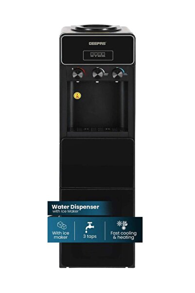 Geepas Water Dispenser with Ice Maker, 3 Taps Hot/Cold/Normal, 630W, 10kg Ice...