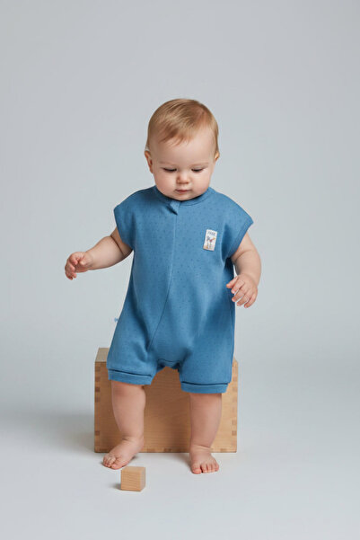 Caramell Baby Boy Blue Sleeveless Summer Cotton Jumpsuit