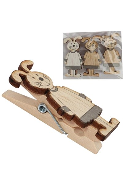 Goliat Set de 3 cleme decorative, Goliat, lemn, 5cm