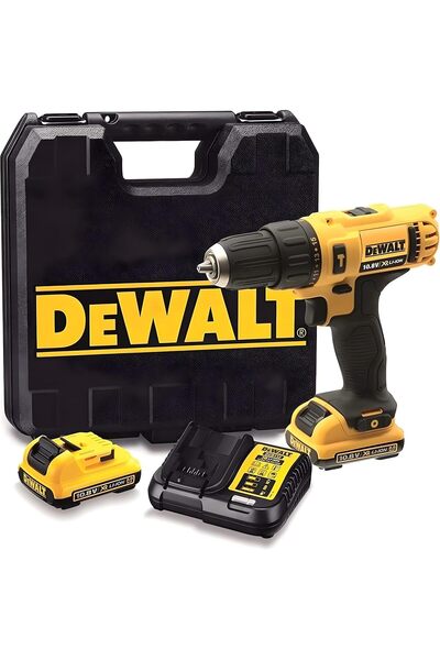Dewalt 12V 10mm Compact Hammer Drill with Extra Battery, Yellow/Black, Dcd716...
