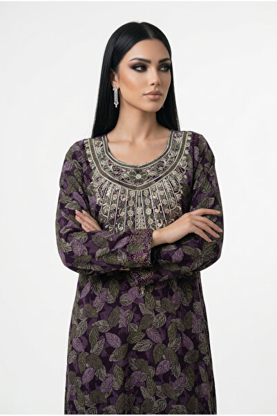 almasa alswda Gelabah Cotton Plaid Fuschia