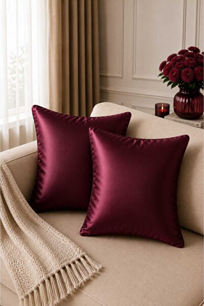 Deko Dekor 2-Piece Decorative Satin Cushion Cover 100% Cotton with Zipperless...