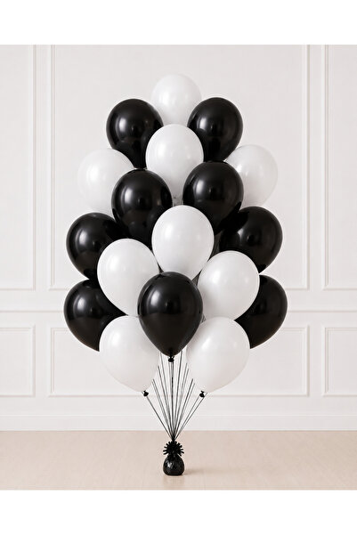Balonsan Black and White Themed Balloon Bundle 20 Pieces