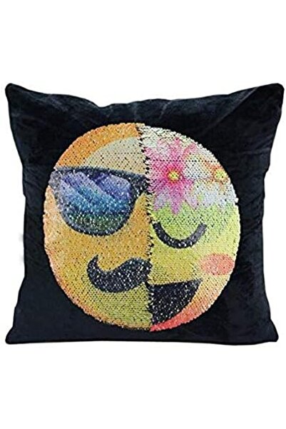 JackarooJoker Reversible Sequin Pillow Case Emoji Decorative Changeable Face ...