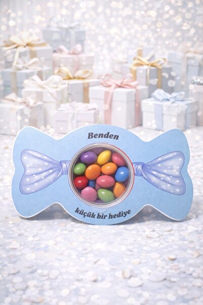Emtory Gift 5 Adet Mavi Kurdele Model Şeker Kutusu - Çikolata Kutusu - Nişan ...