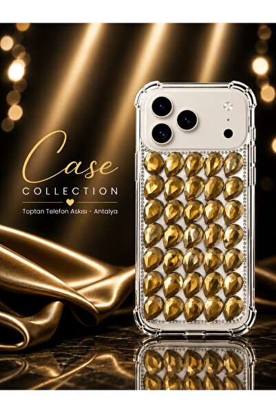 Case collection İPhone 17 Promax Taşlı Telefon Kılıfı El Yapımı Kristal Işılt...
