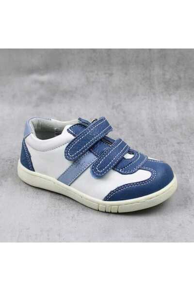 tino Pantofi sport , pentru copii , din piele naturala 1839-ALB/BLEU