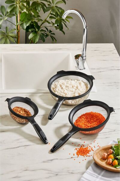 Tercih Home Thin Wire Strainer for Pot Pasta Strainer Sieve - 3 Sizes Stainle...