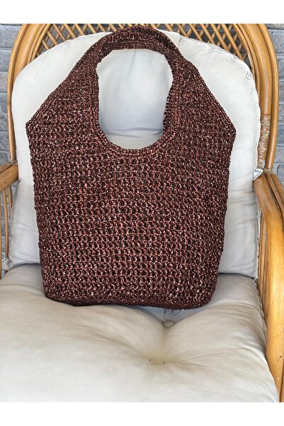 dyhandmade El Örgüsü Metalik Kahve Kadın Çantası – Günlük ve Tatil Kombinleri...