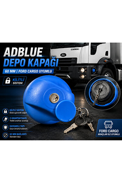YTO ADB04 KİLİTLİ ADBLUE DEPO KAPAĞI 60 MM CARGO UYUMLU 2 ANAHTARLI