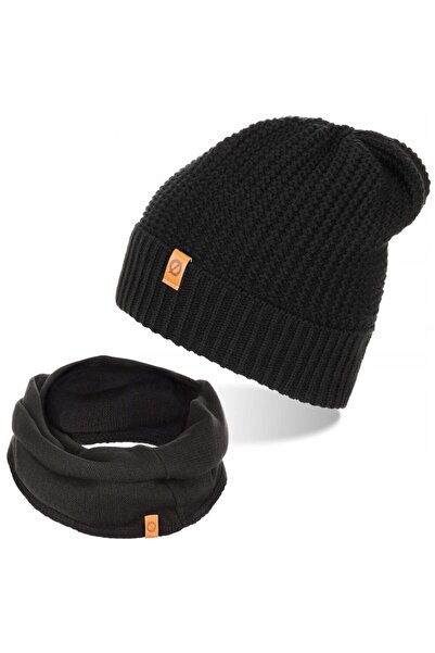 Brødrene Set caciula si fular barbati Brodrene, Acril, Negru
