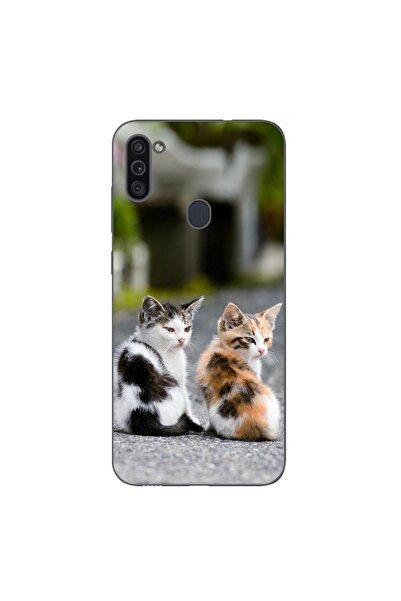 OEM Калъф, съвместим със Samsung Galaxy A11, силиконов гел TPU с шарка на кот...