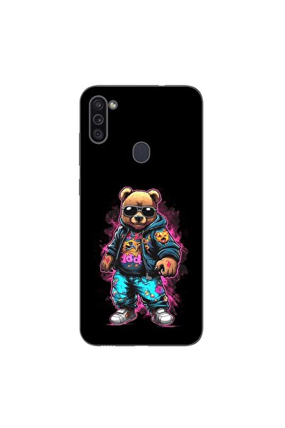OEM Husa compatibila cu Samsung Galaxy A11 Silicon Gel Tpu Model Bear Cool Black