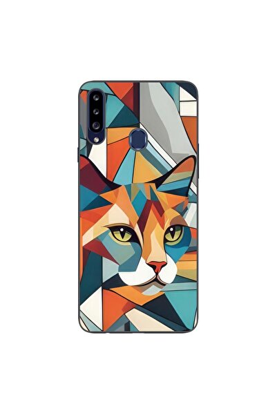 OEM Husa compatibila cu Samsung Galaxy A20S Silicon Gel Tpu Model Cubic Cat Art