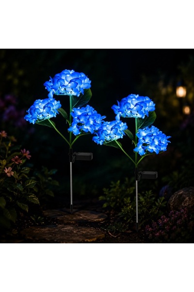 CumparaMisim Set 2 Lămpi Solare Decorative Tip Hortensie Albastra – Iluminare...