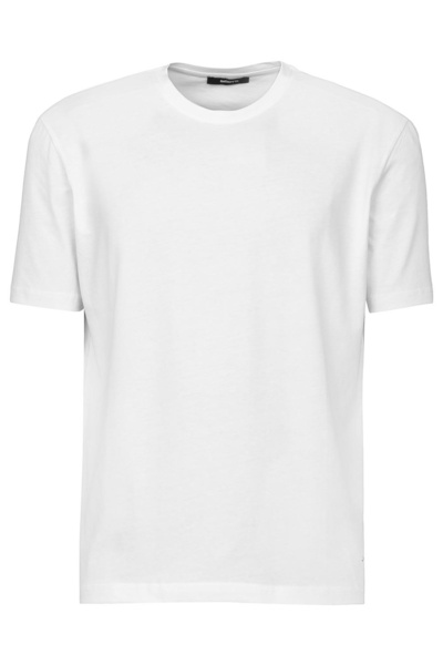 Bigotti Tricou slim alb simplu cu guler rotund