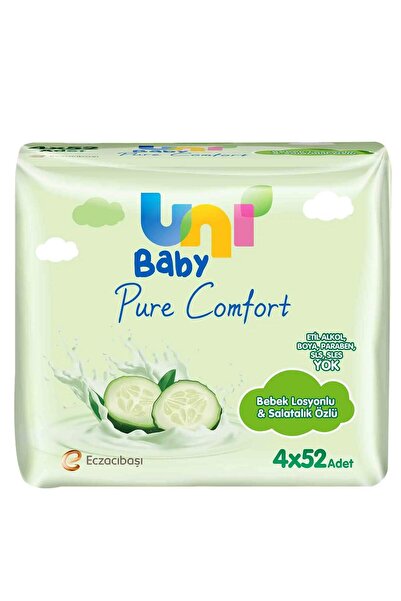 Uni Baby منشفة بيور كومفورت سالاتاليك المبللة 4x52 - قياسية