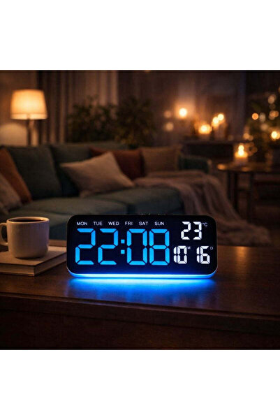 Vivendo Ceas digital LED multifunctional cu afisaj mare si iluminare ambienta...