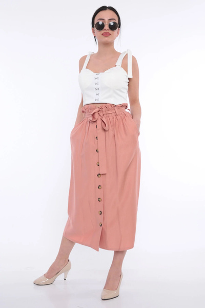 FIRST STYLE Powder-Colored Turkish Western-Style Jacket with Soft Pleats and ...