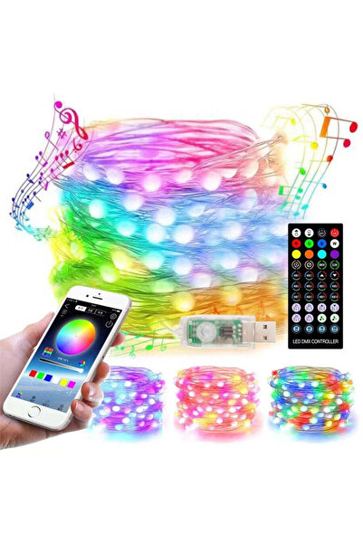 Vivendo Instalatie Craciun Led-uri RGB, Smart APP, telecomanda, USB, jocuri d...