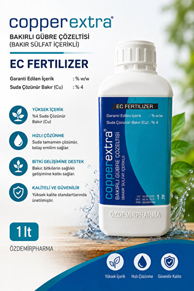 Copperextra Bakırlı Gübre Çözeltisi Bakır Sülfat İçerikli 1 Lt