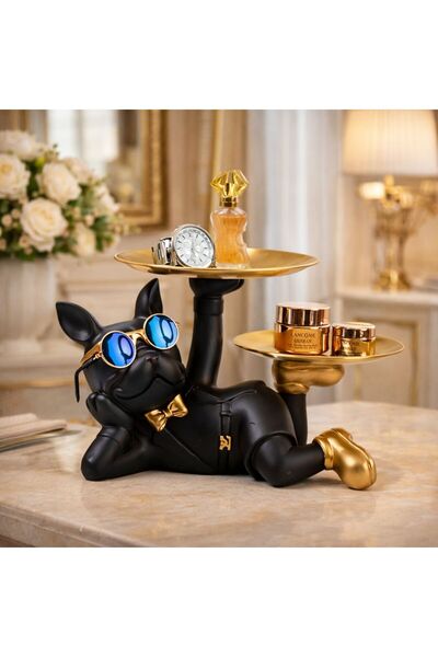 Vivendo Statuie Decorativa Bulldog cu Tavi pentru Chei si Accesorii 32 x 17 x...