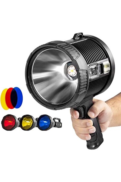 Vivendo Ηλιακός φακός LED, φορητός, 6 λειτουργίες φωτισμού, 3 φίλτρα χρωμάτων