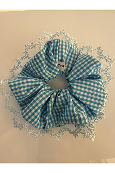 OIA Atelier Turquoise Pitikare Baby Blue Lace Detailed Lace Scrunchie Rubber ...