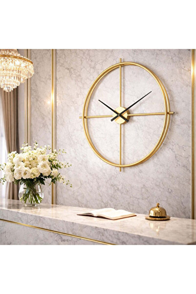 Vivendo Ceas de perete modern minimalist – metal – design circular, 60 cm