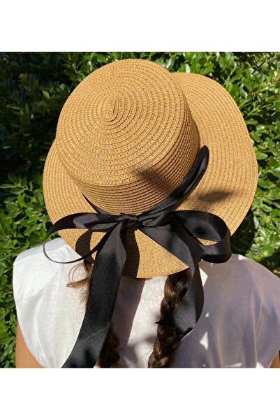 laviyonsa Straw Hat with Tied Bow