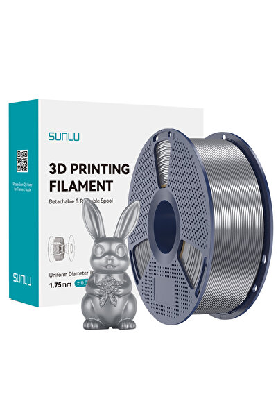 Sunlu Gri Silk PLA+ Filament - 1.75mm - 1 Kg
