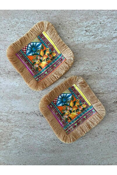 adenkahome Parma Series, Fringed Service Napkin (2 Pieces)