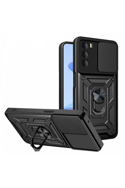 Techsuit Case for Oppo A16s/ A54s/ A16, Techsuit, CamShield, Black