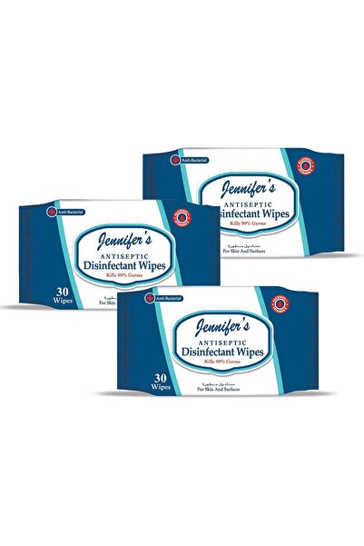 Jennifer's Antiseptic Disinfectant Wipes, 3 x 30s