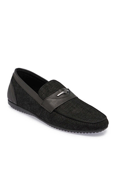 Tergan Siyah Hakiki Süet Deri Erkek Loafer - E26I1AY57616-I9N