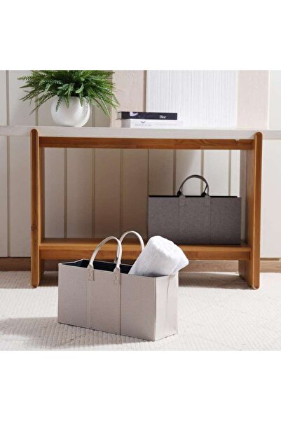 PAN HOME سلة بيركن قابلة للطي 45x22.5x15.5 سم - بيج