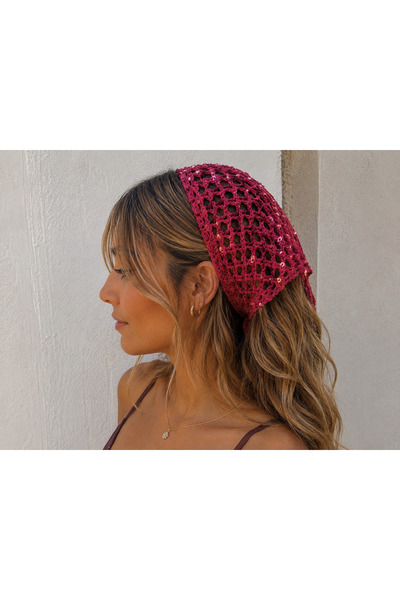 MAVEA Knitted Sequin Bandana
