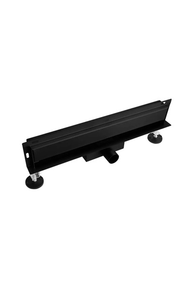 OEM Rigola dus negru mat cu scurgere in perete, gratar Plat, din inox, lungim...