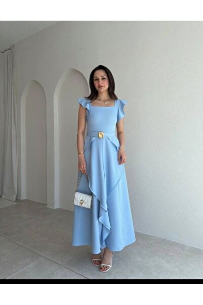 candybia Women's Zra Model Belted Maxi Dress