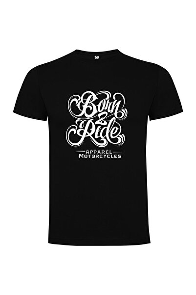iLovePrints Ride Born White Lettering Tshirt